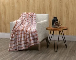 Tip-Dyed Faux Fur Throw - Copper