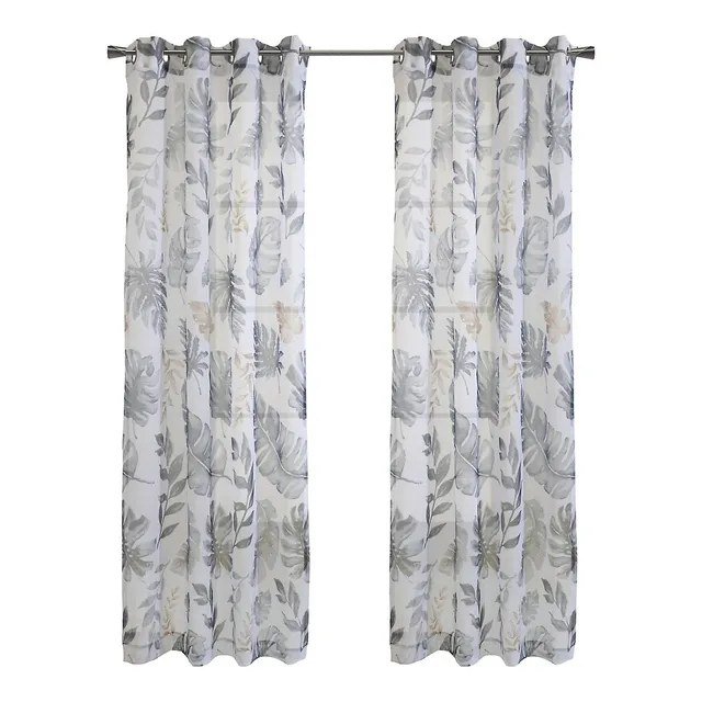 Ankara Sheer Textured Grommet Curtain Panel 1 Ankara Sheer Textured Grommet Curtain Panel