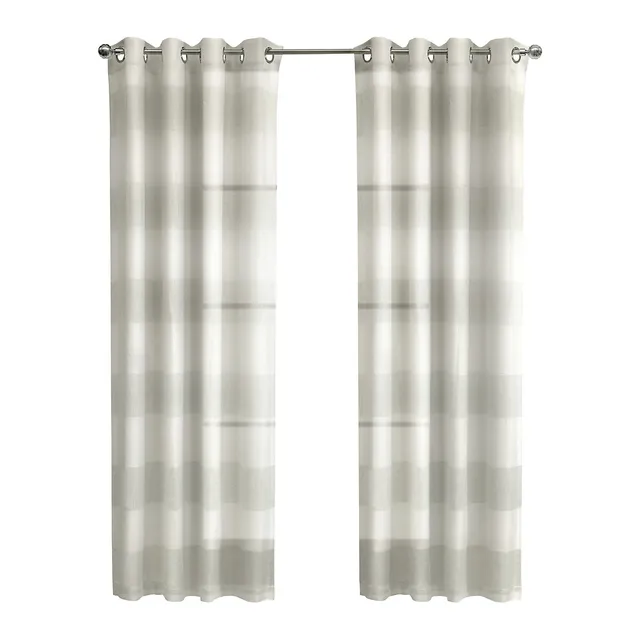 Pomona Sheer Faux-Linen Grommet Curtain Panel 1 Pomona Sheer Faux-Linen Grommet Curtain Panel