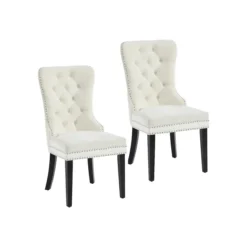 Set-Of-2 Tufted Velvet Side Chairs