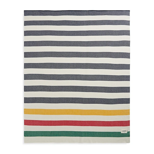 Multistripe Cotton Knit Throw 2 Multistripe Cotton Knit Throw - Image 2