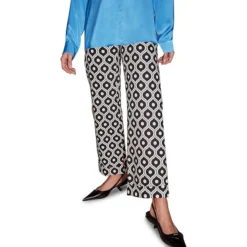 Olive Wallpaper-Print Stretch-Twill Trousers