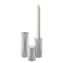 Georg Jensen 3-Piece Bernadotte Tealight & Candle Holder Set