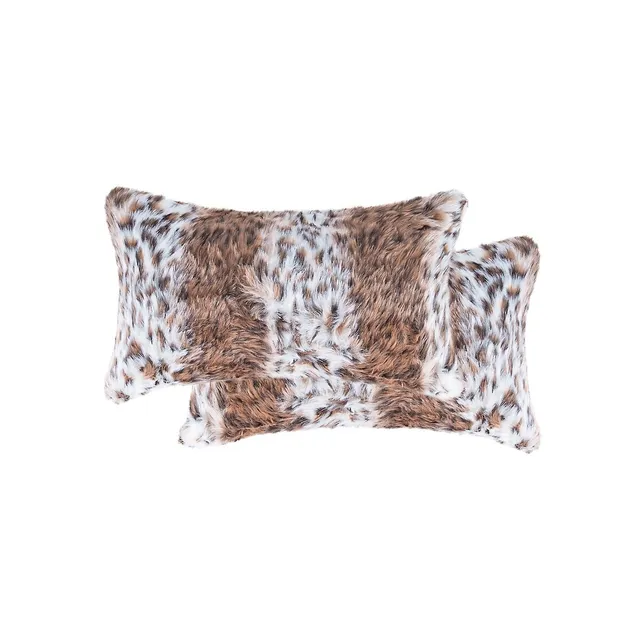 2-Piece Faux Fur Throw Pillow Set 1 2-Piece Faux Fur Throw Pillow Set