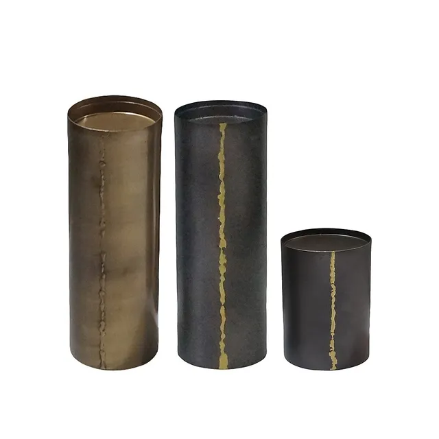 Earth Wind & Fire 3-Piece Metal Pillar Vase Set 1 Earth Wind & Fire 3-Piece Metal Pillar Vase Set