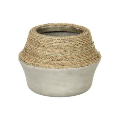 Nature Milk Jug Grass And Concrete Pot