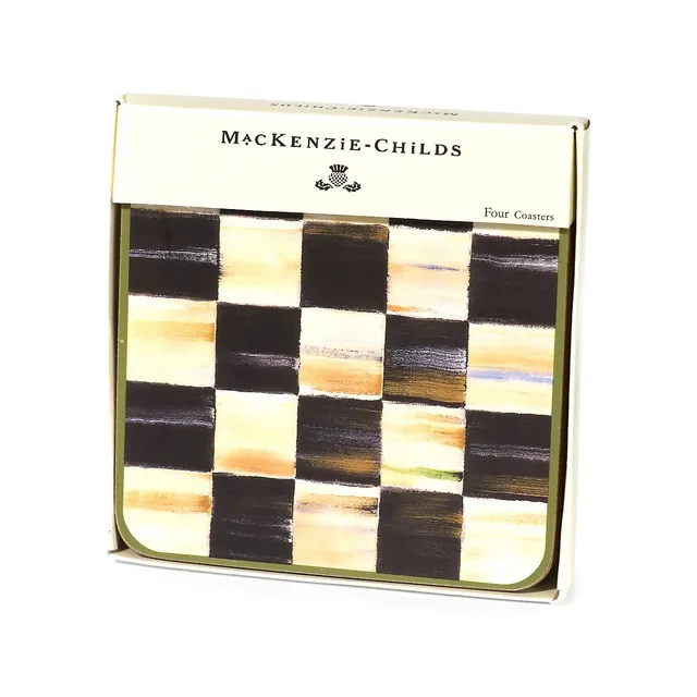 Courtly Check 4-Piece Cork Back Coaster Set 2 Courtly Check 4-Piece Cork Back Coaster Set - Image 2