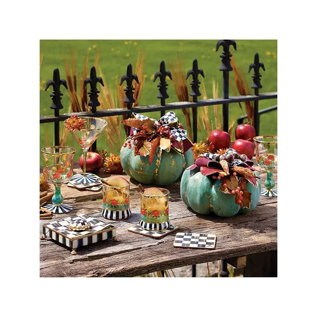 Courtly Check 4-Piece Cork Back Coaster Set 4 Courtly Check 4-Piece Cork Back Coaster Set - Image 4