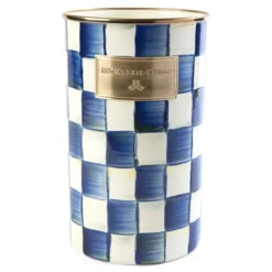Royal Check Enamel Utensil Holder